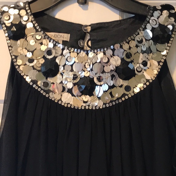 Elegant Maggie London black silver dress - Picture 2 of 6